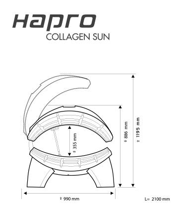 Горизонтальный солярий HAPRO COLLAGEN SUN 26/5 купить по привлекательной цене 2400000 ₽ - вид 1 миниатюра