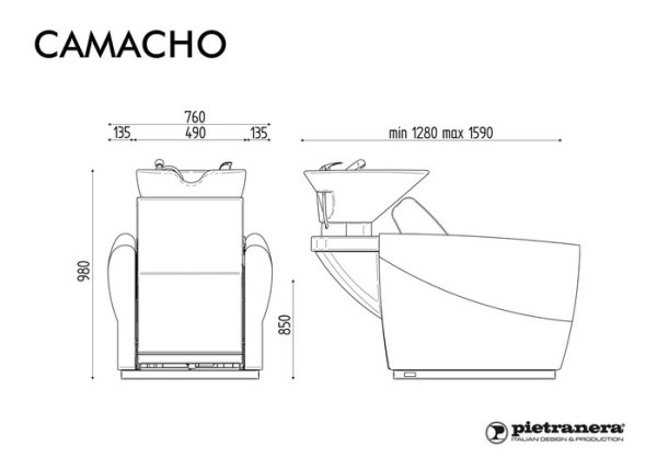 Мойка парикмахерская CAMACHO FIRST - JET MASSAGE купить по привлекательной цене 716212 ₽ - вид 7 миниатюра