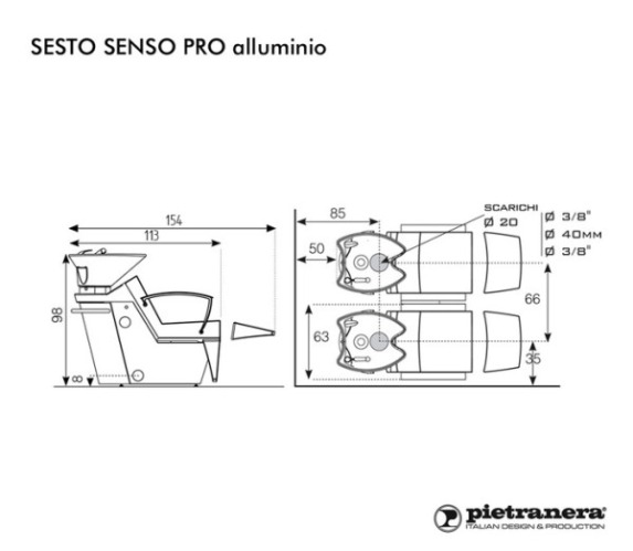 Мойка парикмахерская SESTO SENSO PRO SHIATSU-CONTOUR aluminium купить по привлекательной цене 721721 ₽ - вид 7 миниатюра