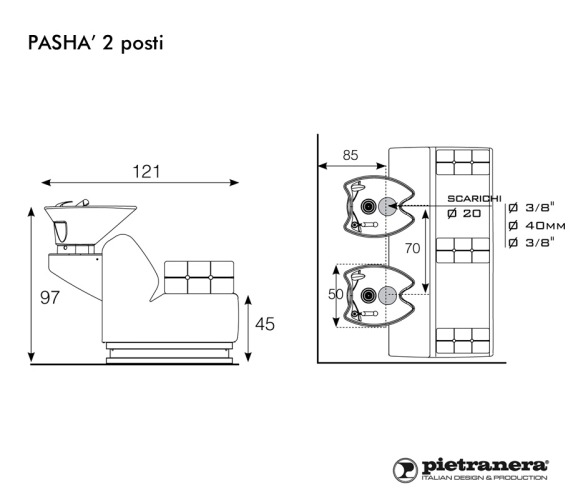 Мойка парикмахерская PASHA' 2 SEATS купить по привлекательной цене 890883 ₽ - вид 5 миниатюра